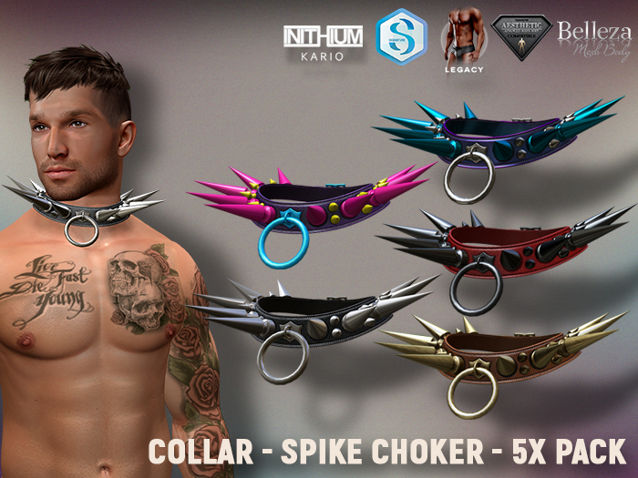 [7/11] Collar - Spike Choker - 5x Pack