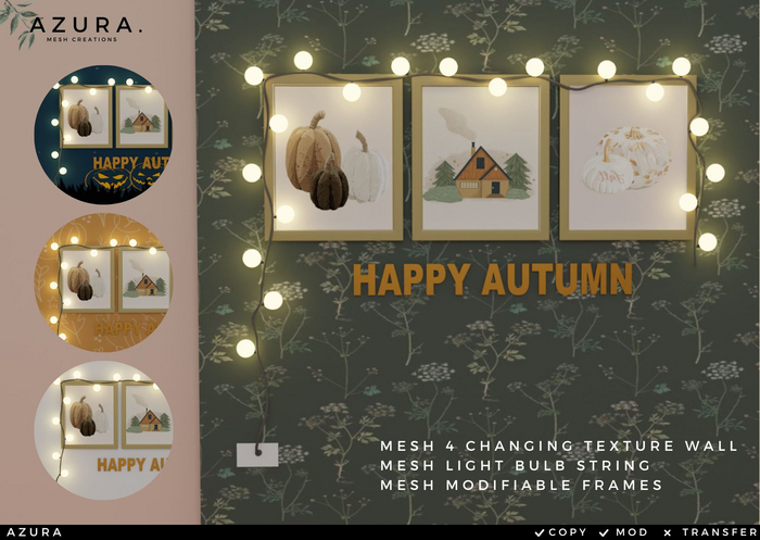AZURA ::: MESH HALLOWEEN AUTUMN WALL LIGHT & DECOR 