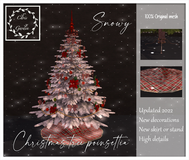 C*Christmas tree Poinsettia Snowy