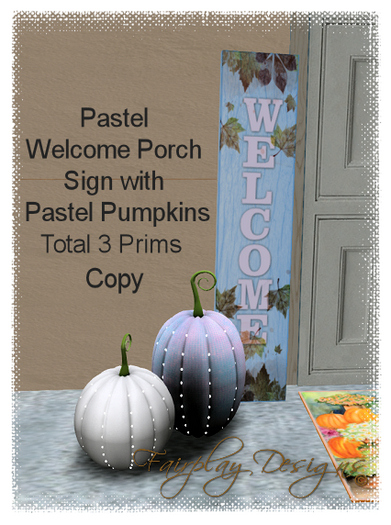 ~Pastel Fall Welcome Sign Pumpkins Included