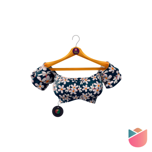 Tulssy - Spring Top Flower Blue & White