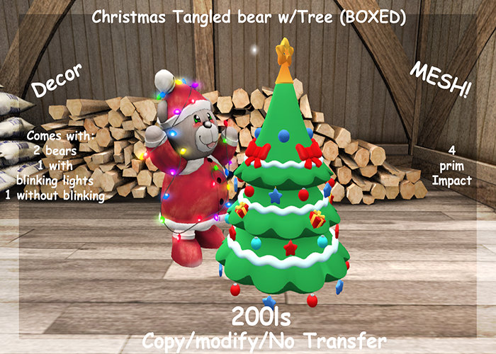Christmas Tangled bear w/Tree (BOXED)