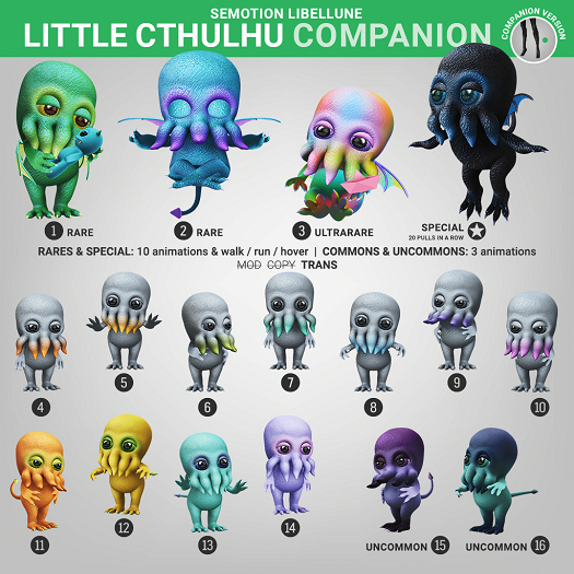 #12 SEmotion Libellune Baby Cthulhu Companion COMMON 12