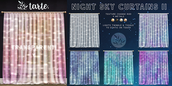 tarte. night sky curtains II - FULL SET