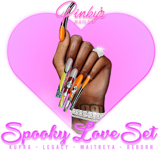 !! Pinky's Nails !! Spooky Love Set ' Coffin