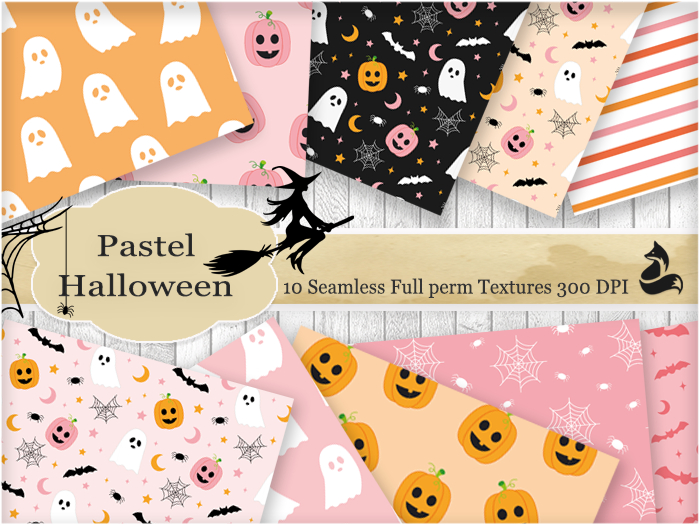 FF Pastel Halloween Seamless Textures