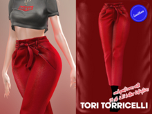 TORI TORRICELLI // Fallon Pants // Leather Red