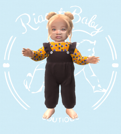 (RBB)Hoot Overalls Ruffels -LB