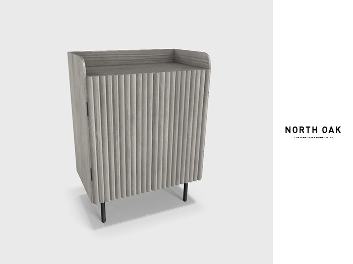 [North Oak] + Nestor Entry Cabinet (gray)