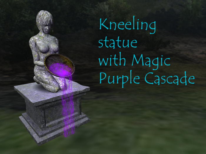-MBC-Statue - kneeling - Light Stone + bowl (Purple)