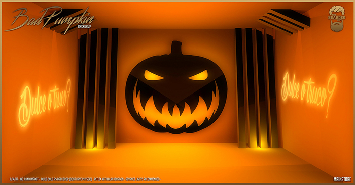 Bad Pumpkin Backdrop - The Bearded Guy