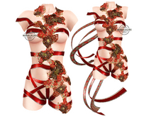 !dM Sultry RUBY harness | FLOWER RIBBONS RARE | Maitreya Lara