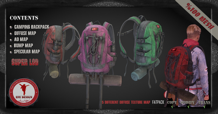 (Efe Design) Camping BackPack Fatpack Fullperm