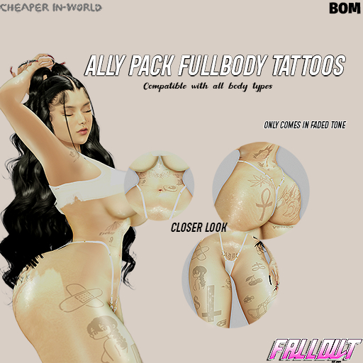 FallOut - Ally Pack Full Body Tattoos BOM