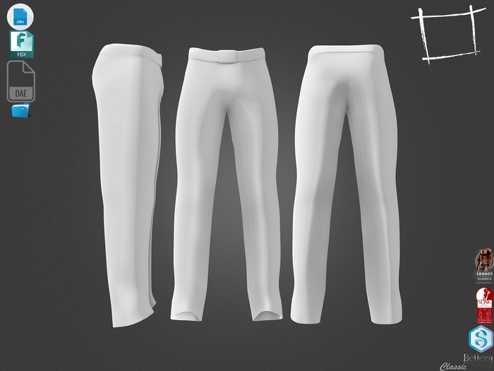 Dae Obj FBX Men's Trousers With Belt Slink Male Belleza Jake Signature Gianni Legacy Male Fitmesh Classic