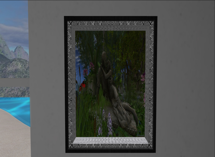 Lovers Statue Black Laquer small Frame