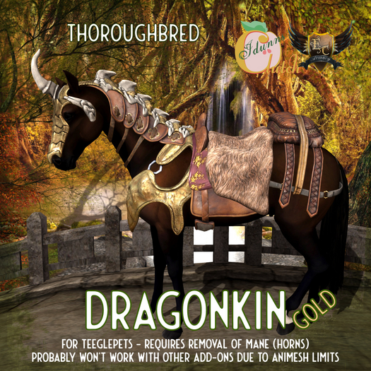 Second Life Marketplace - *IC* DragonKin - Gold - Thoroughbred