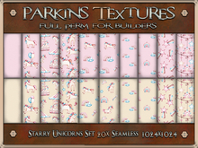 Parkins Textures - Starry Unicorn Set - 20x Full Perm Seamless 1024 - Fabric, Rainbow, Clothing, Nursery, Kids, Child