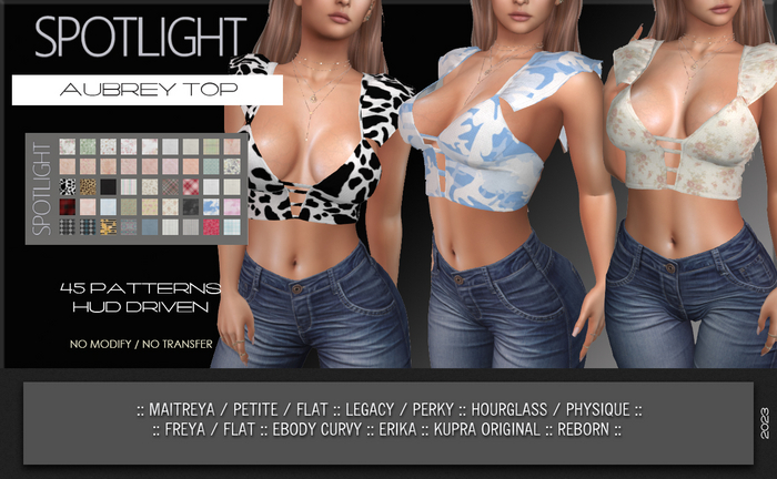 SPOTLIGHT - AUBREY TOP (DEMO Available In-World) 