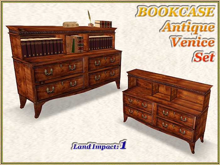 BOOKCASE - Antique Venice Set (1 LI) (Full perm)