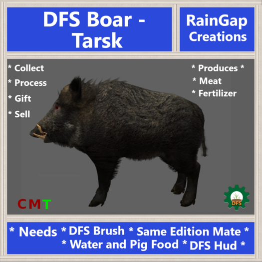 DFS Boar - Tarsk ACTUAL ITEM (0 Days Old)