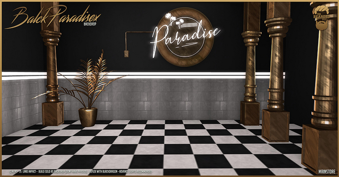 Black Paradisex Backdrop - The Bearded Guy