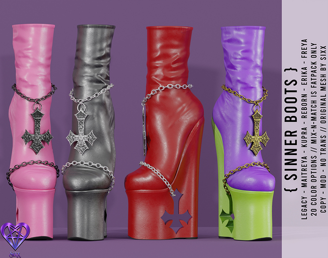 - sixx - Sinner Boots - {FATPACK}