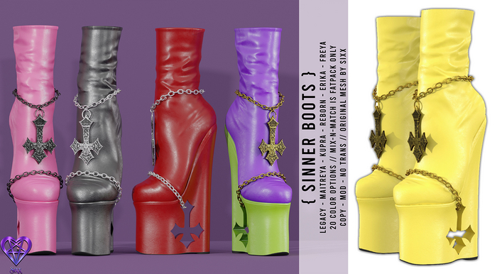 - sixx - Sinner Boots - Lemon