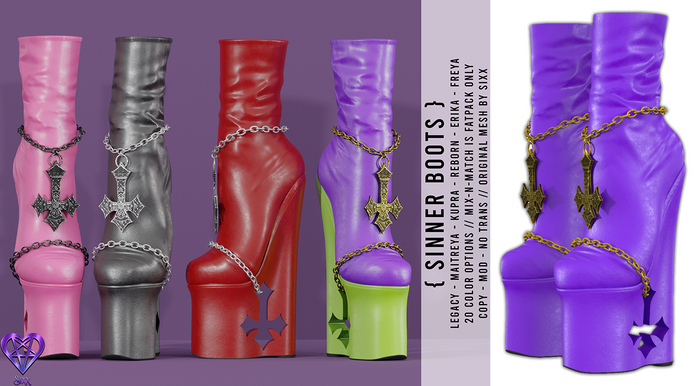- sixx - Sinner Boots - Violet