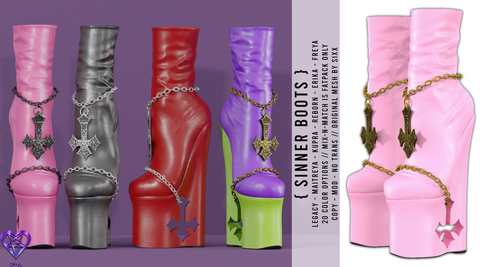 - sixx - Sinner Boots - Rose