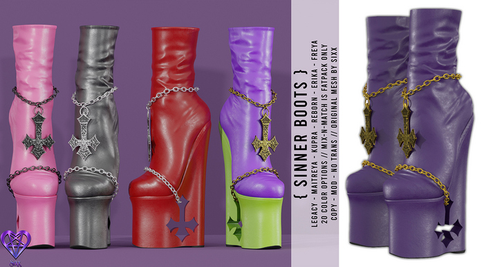 - sixx - Sinner Boots - Grape