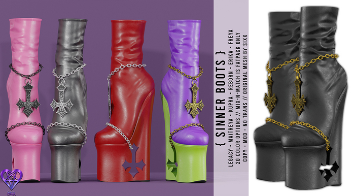 - sixx - Sinner Boots - Black