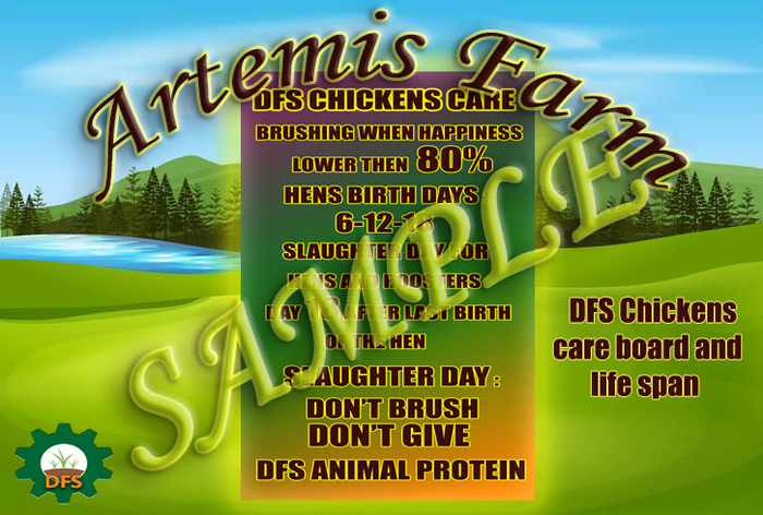 DFS Hen & Rooster Care and life span BOARD ( Chickens) - Gift 