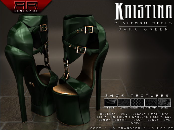 [Renegade] Kristina Platform Heels - Dark Green