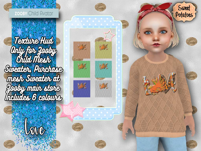 < SP > Thanksgiving Sweater HUD for Zooby Child - Love