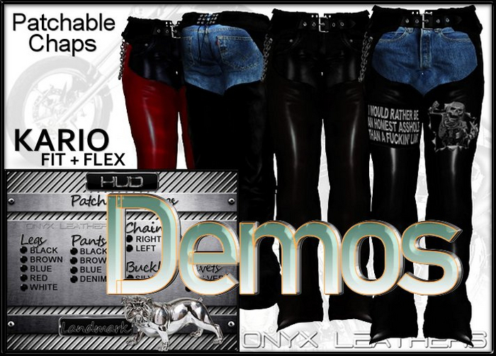 Demos for Kario Patchable Chaps - Multi Options