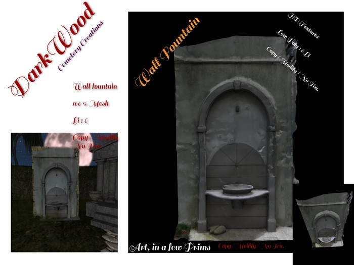 DarkWood - Cemetery Creations - Wall Fountain.Box