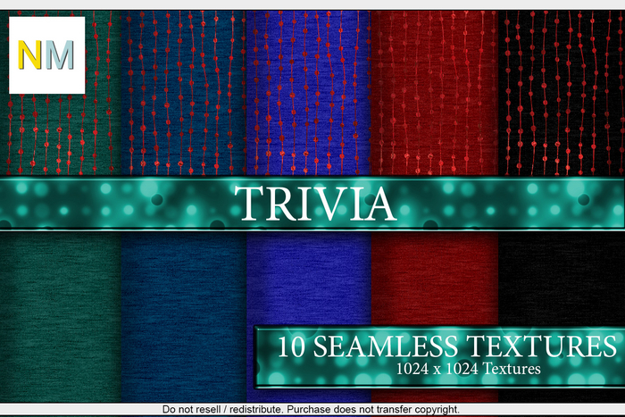 Trivia Matchup Kit 10 Seamless Textures NM