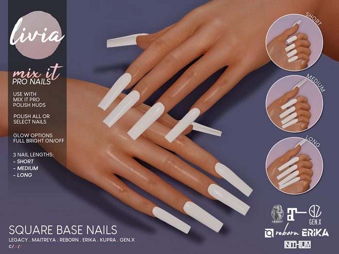 LIVIA Mix It PRO Base Nails [SQUARE]