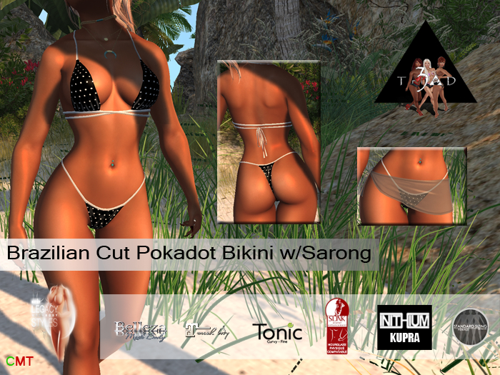 ~*Triad*~ Brazilian Cut Pokadot Bikini & Sarong DEMO