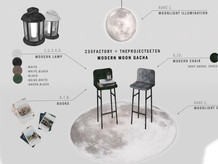 [235] Modern Moon Gacha, 2. Modern Lamp(White, Black)