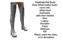  -DD-design White ThighHigh Flat Boots 