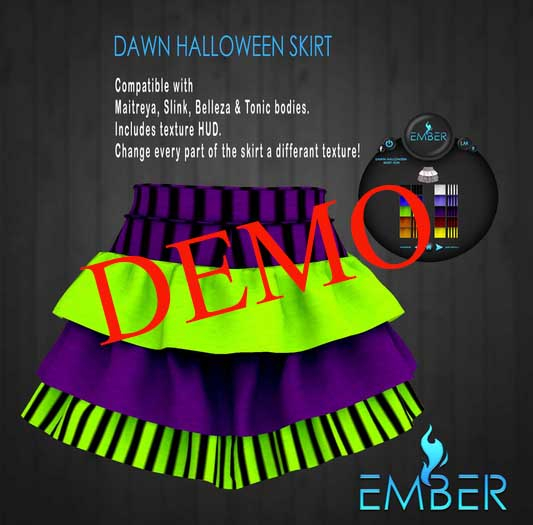EMBER Dawn Halloween Skirt DEMO Click to UNpack