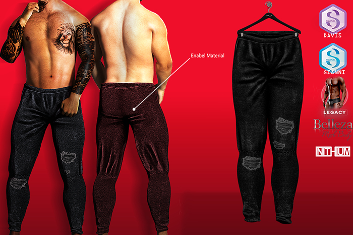 MAZA // JOGGER ADAM RIPPED // BLACK