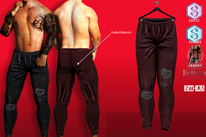 MAZA // JOGGER ADAM RIPPED // WINE