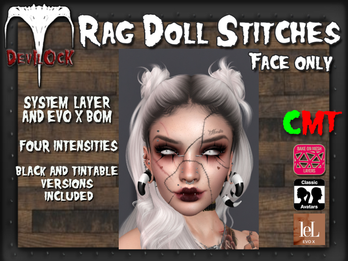 DEVILOCK - Rag Doll Face Stitches BOM + EVO X  (ADD TO UNPACK)