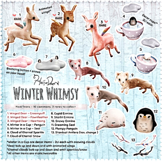 +Half-Deer+ Winter Whimsy - Winged Deer (Heartsong) RARE