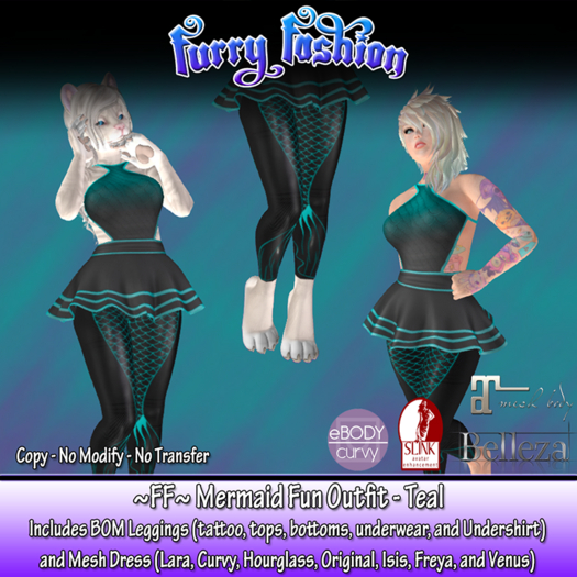 ~FF~ Mermaid Fun - Teal - Unpack HUD