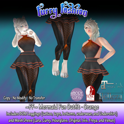~FF~ Mermaid Fun - Orange - Unpack HUD