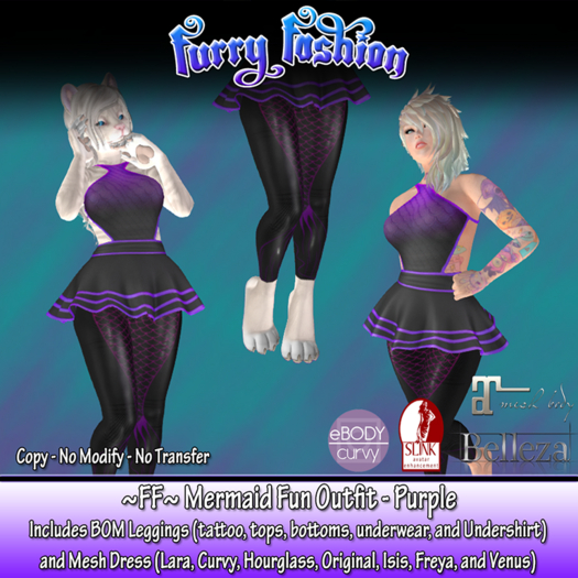 ~FF~ Mermaid Fun - Purple - Unpack HUD